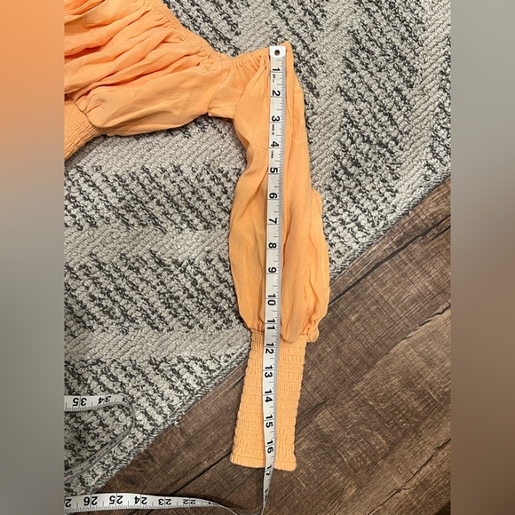 NWT Lovers+Friends ruched orange off the shoulder top blouse - Picture 10 of 12